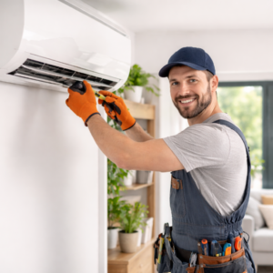 Tecnico specializzato installa climatizzatore domestico per migliorare comfort e efficienza energetica