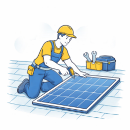 Installazione pannelli solari su tetto per impianto fotovoltaico domestico